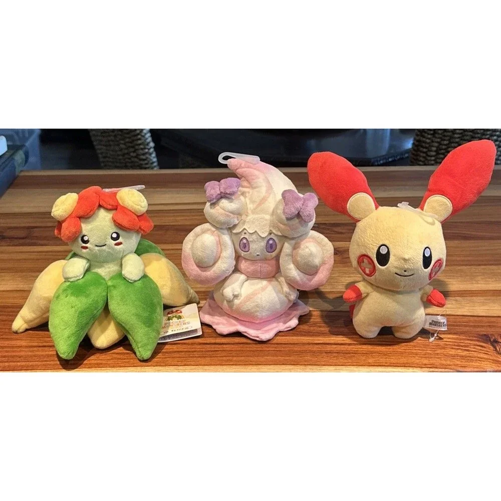 Sanei Pokemon All Star Collection Bellossom Plusle Alcremie Ruby Ribbon Plush